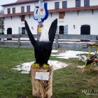 Weißkopfseeadler offene Schwingen, Schloss Diedersdorf, Skulptur, Kettensäge, Berlin , Brandenburg, geschnitzt, Handmade, Holz